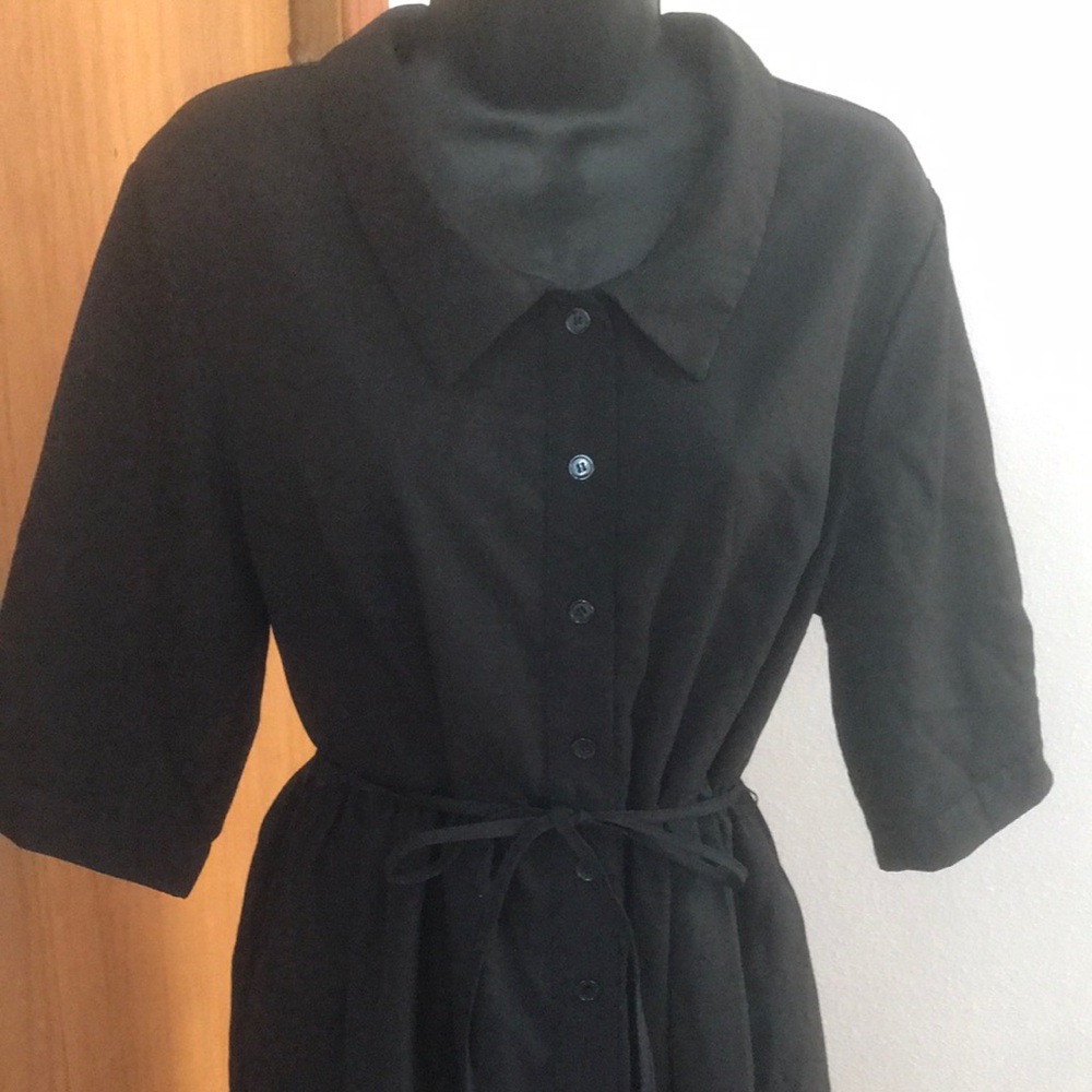 Elegant Black Midi Dress Korean Dazy - Picture 2 of 4
